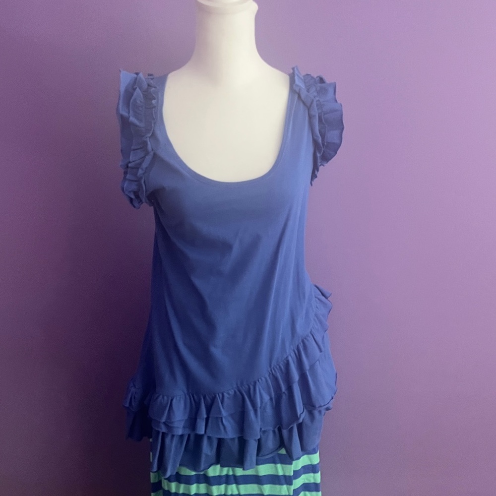 Asymmetrical top with matching skirt